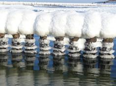 Wasserstandsmeldung an den Buhnen (Februar 2012)